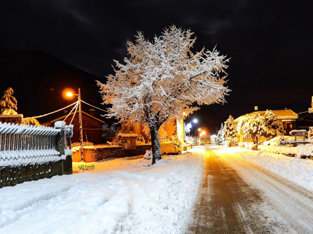 El Pino con nieve